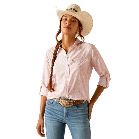 Ariat SS24 Womens Venttek Long Sleeve Shirt - Pink Boa - L