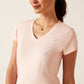 Ariat SS24 Womens Vertical Logo V Short Sleeve T-Shirt - Blushing Rose - L