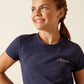 Ariat SS24 Youth Pretty Shield Short Sleeve T-Shirt - Navy Eclipse - XS