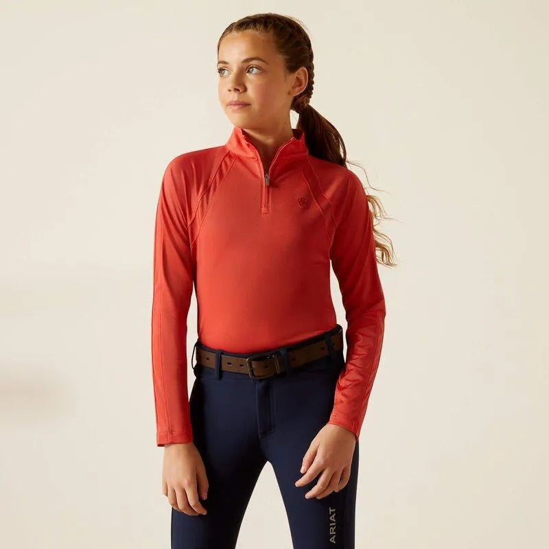 Ariat SS24 Youth Sunstopper 3.0 Ls Base Layer - Baked Apple - XS