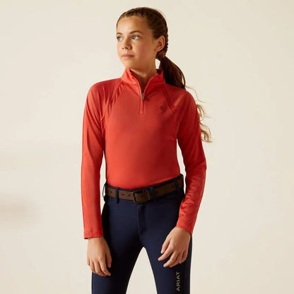 Ariat SS24 Youth Sunstopper 3.0 Ls Base Layer - Baked Apple - XS