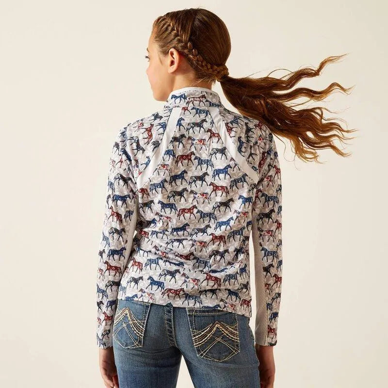 Ariat SS24 Youth Sunstopper 3.0 Ls Base Layer - Painted Ponies - XS