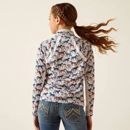 Ariat SS24 Youth Sunstopper 3.0 Ls Base Layer - Painted Ponies - XS