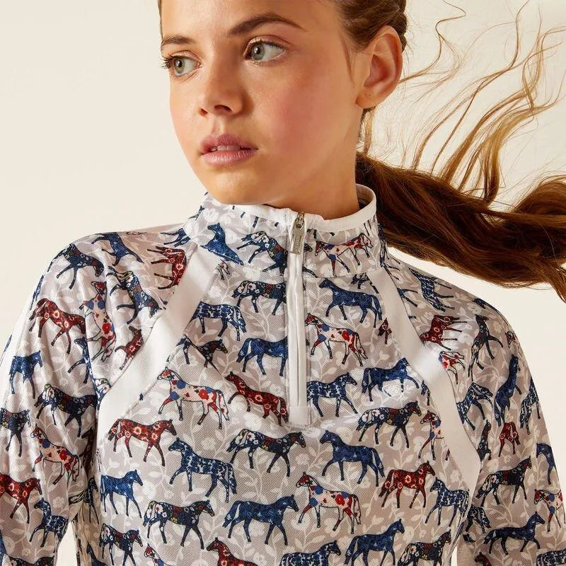 Ariat SS24 Youth Sunstopper 3.0 Ls Base Layer - Painted Ponies - XS