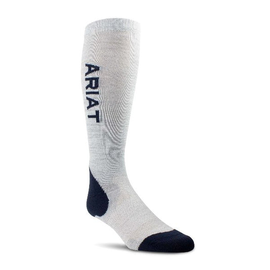 Ariat Tek Performance Socks - Heather Grey/Navy -