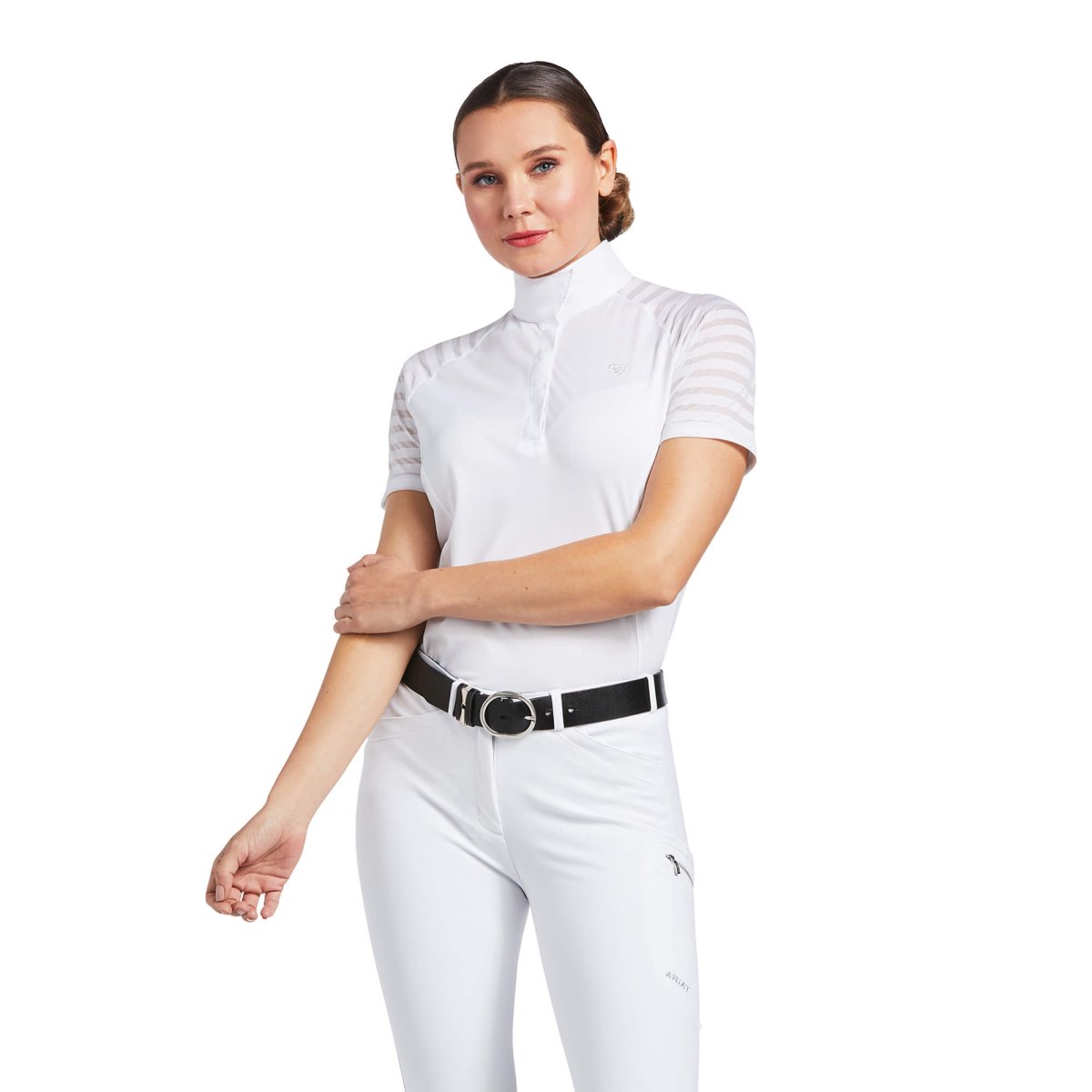 Ariat Womens Aptos Vent Short Sleeve Show Shirt - White - Large