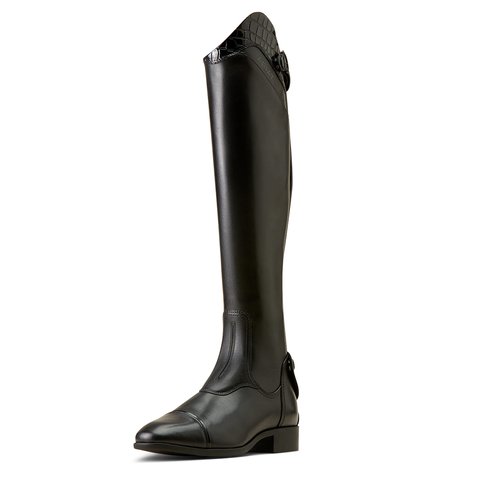 Ariat Womens Palisade Show Leather Riding Boot - Black / Black Croc Print - 4.5\37.5