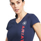 Ariat Womens Vertical Logo T-Shirt - Navy - XS