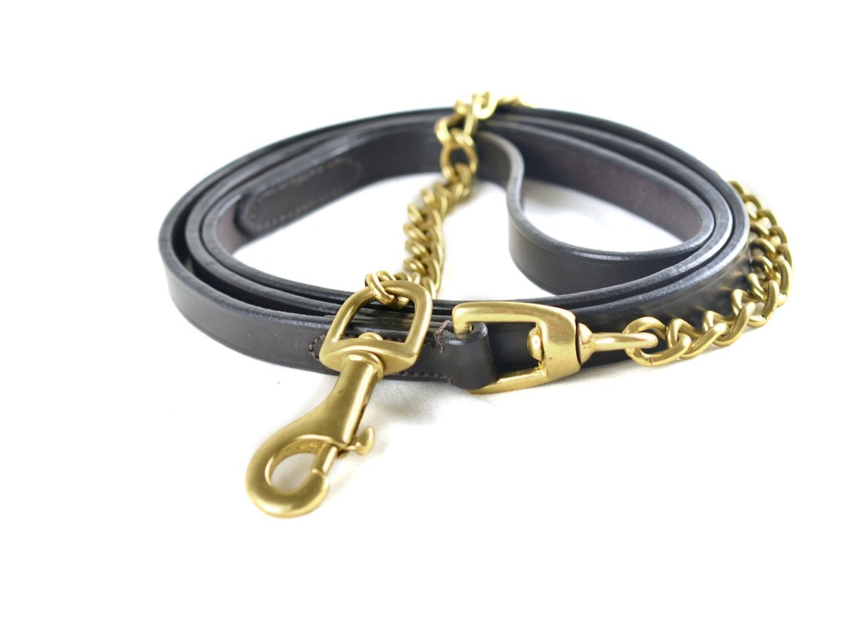 Ascot Lead Rein with Brass Chain - Black -