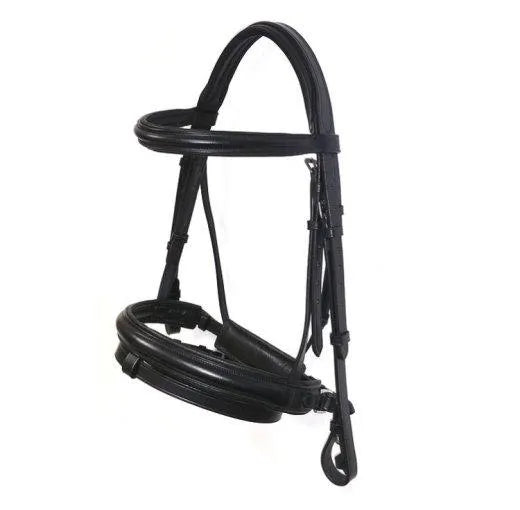 Ascot Padded Dressage Bridle - Black - Cob