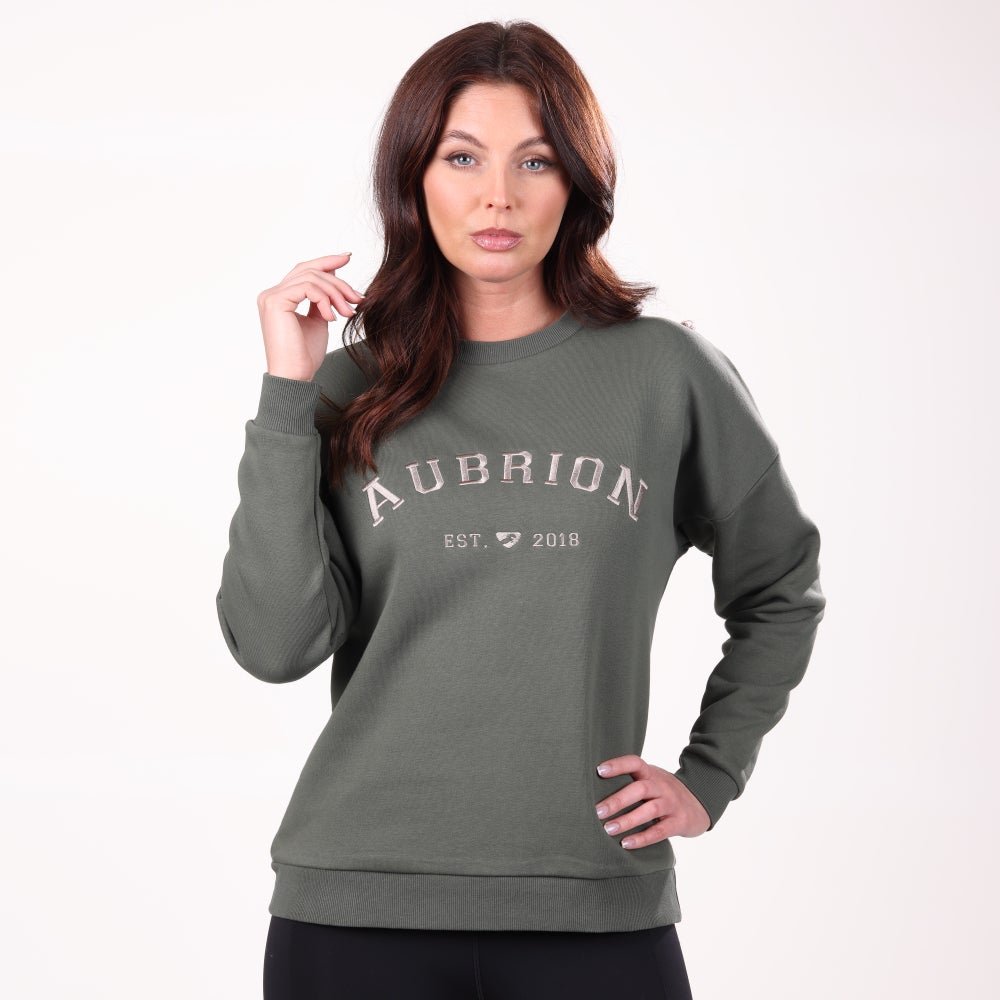 Aubrion AW23 Ladies Serene Winter Jumper - Green - Extra Extra Small