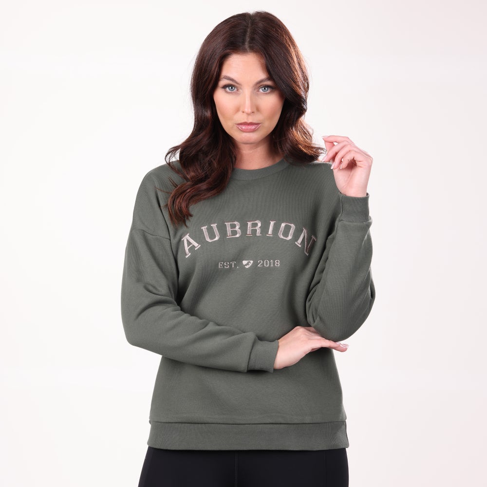 Aubrion AW23 Ladies Serene Winter Jumper - Green - Extra Extra Small