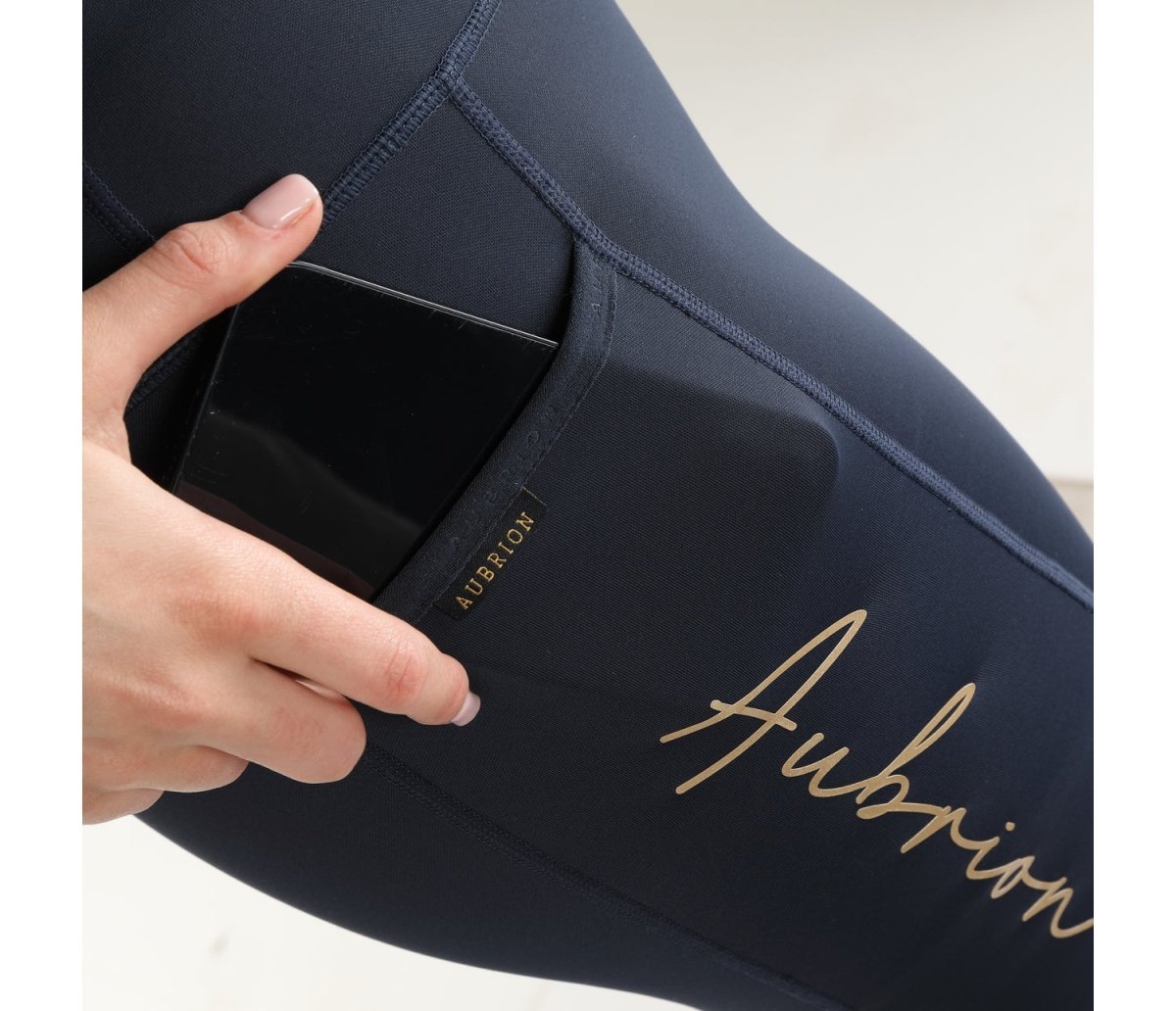Aubrion AW23 Team Riding Tights - Navy - Extra Smaill