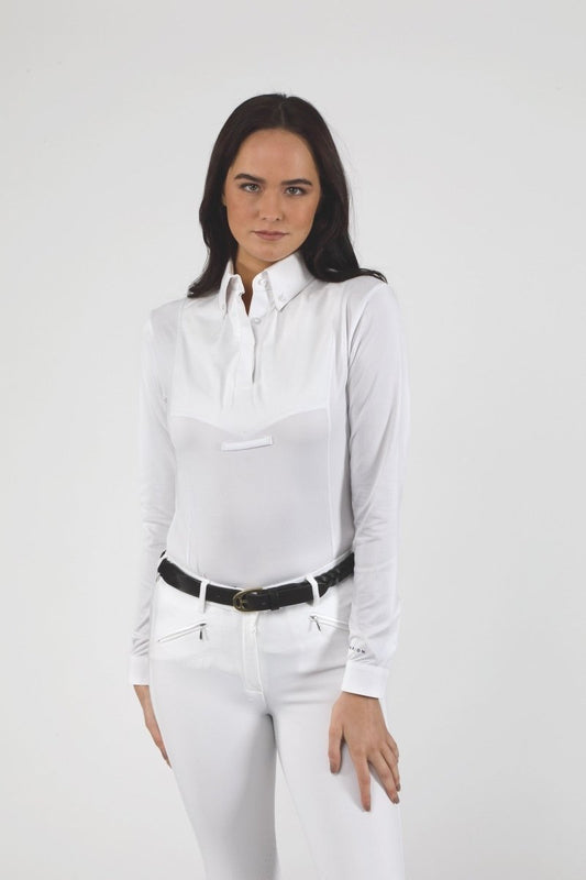 Aubrion Long Sleeve Tie Shirt - White - L
