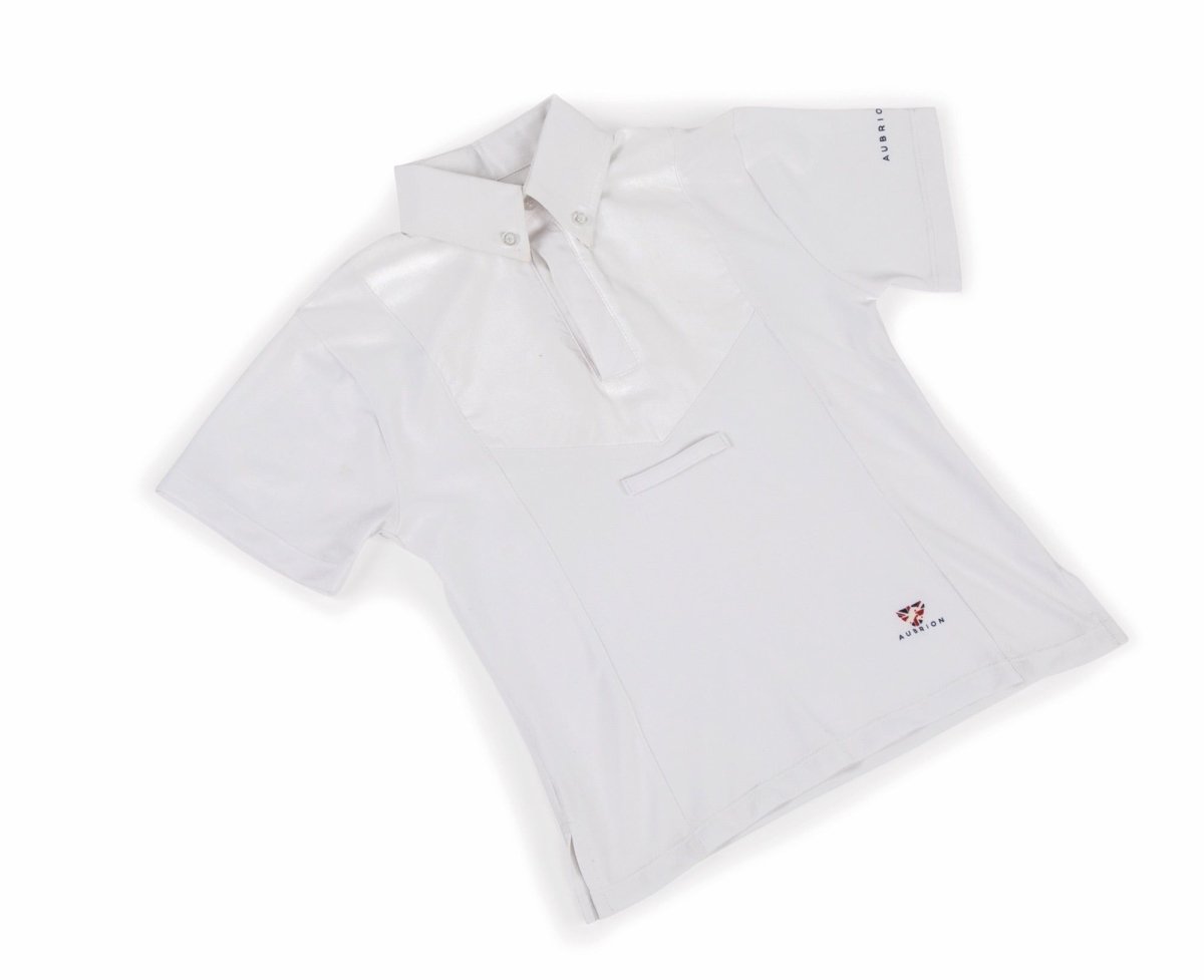 Aubrion Short Sleeve Tie Shirt - Child - White - 11/12 Yrs