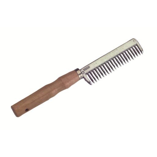 Bitz Mane Comb Aluminium Wooden Handle - -