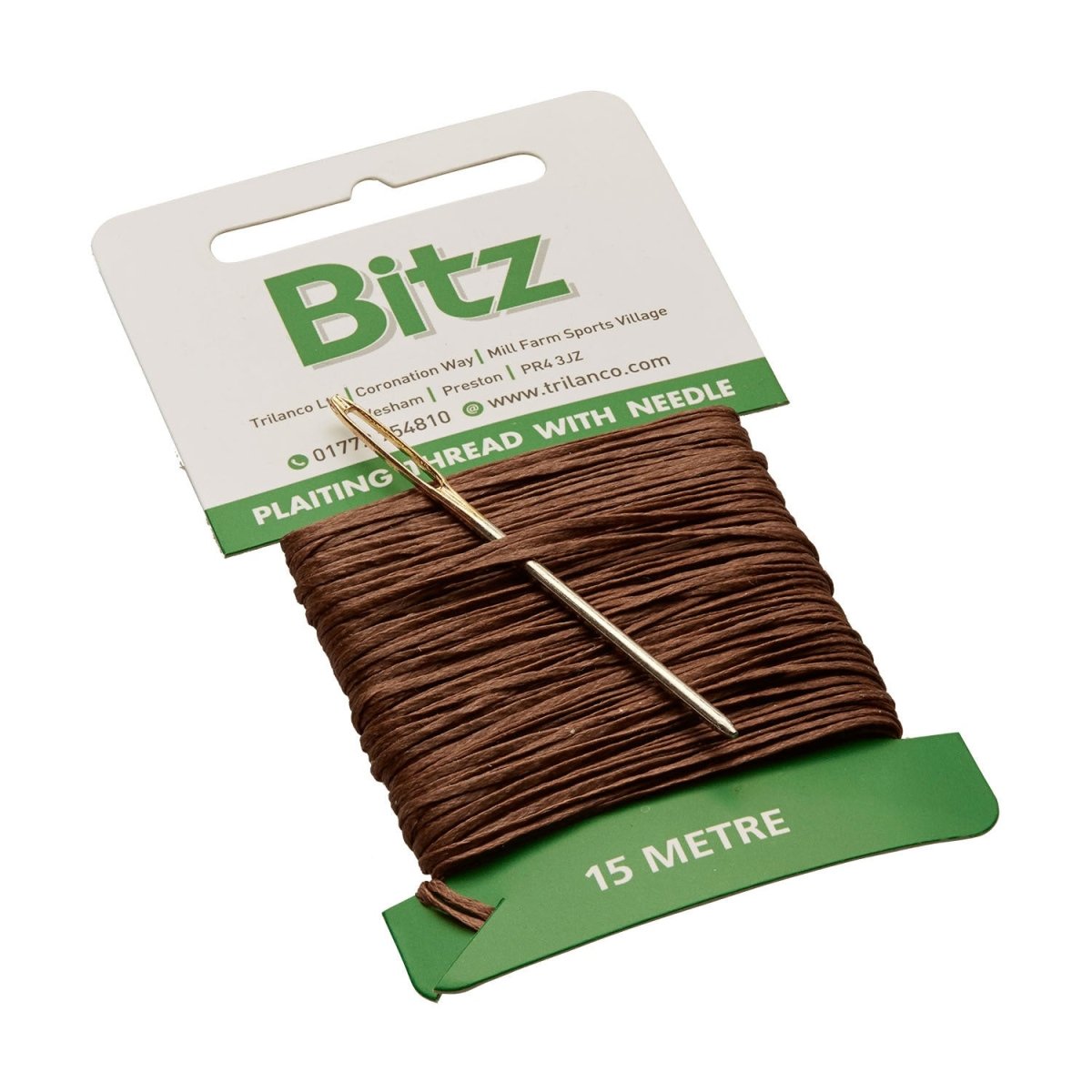 Bitz Plaiting Card With Needle - Brown - 15M