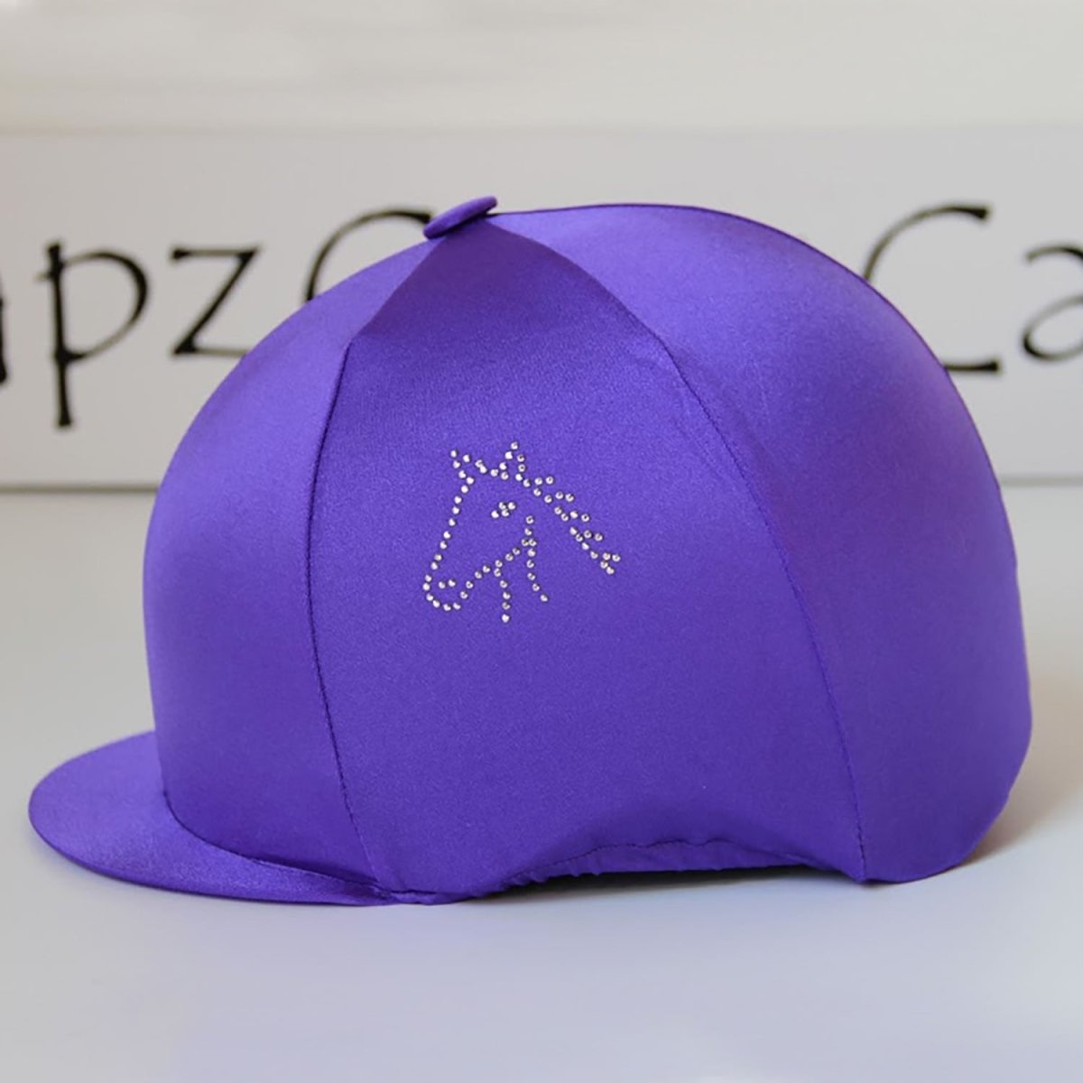 Capz Diamondz Cap Cover Lycra Horse Head - Purple -