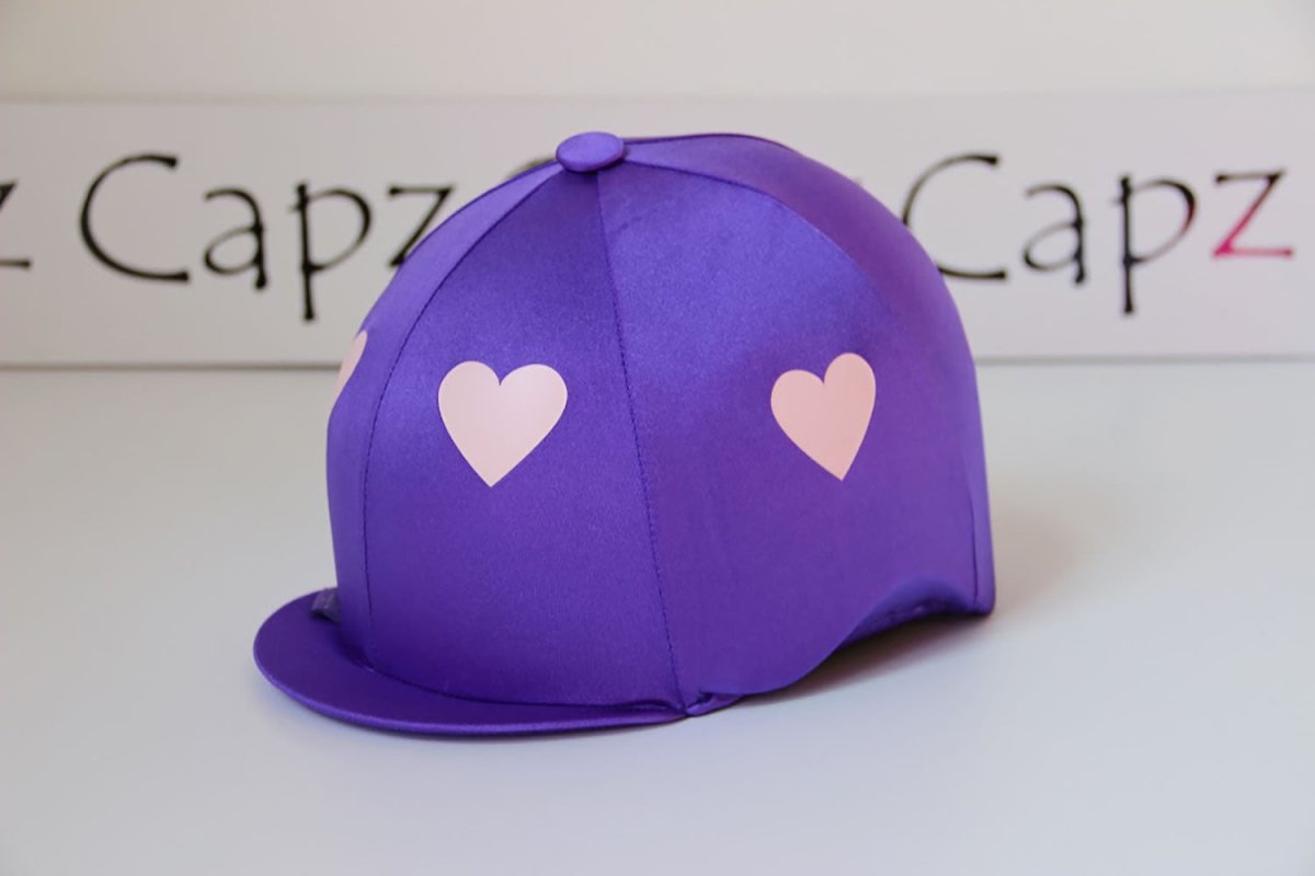 Capz Motif Cap Cover Lycra Heartz - Purple/Pink -
