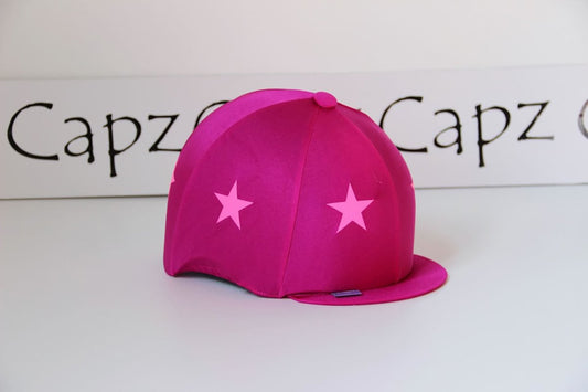 Capz Motif Cap Cover Lycra Starz - Cerise/Fluorescent Pink -