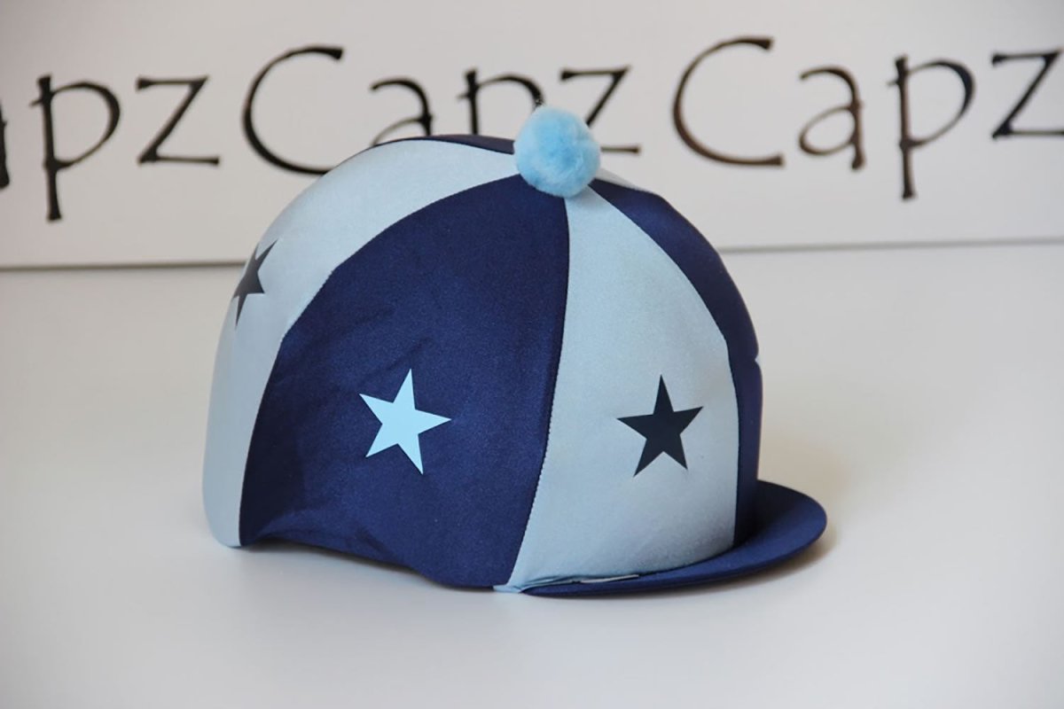 Capz Motif Cap Cover Lycra Starz - Navy/Light Blue -
