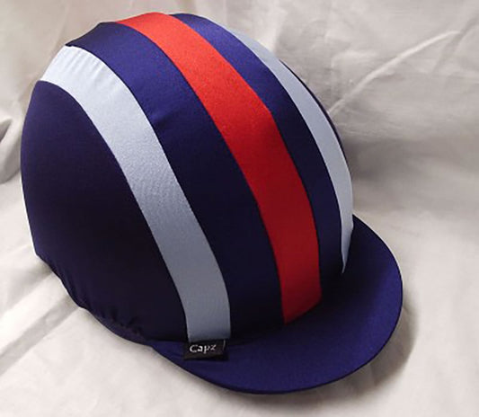 Capz Zp Stripes Cap Cover Lycra - Red/White/Blue -
