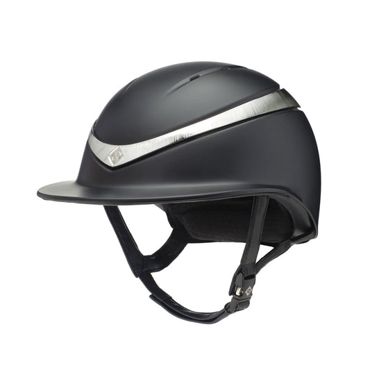 Charles Owen Halo Luxe Wide Peak Helmet - Matt Finish - Black/Platinum - 6 3/4 - 55cm