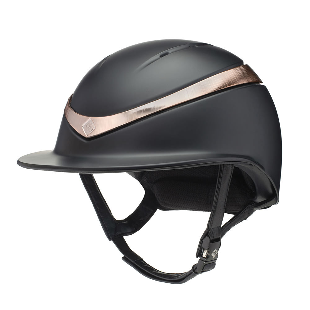 Charles Owen Halo Luxe Wide Peak Helmet - Matt Finish - Black/Rose Gold - 6 3/4 - 55cm