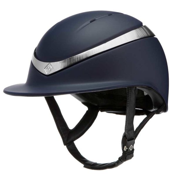 Charles Owen Halo Luxe Wide Peak Helmet - Matt Finish - Navy/Platinum - 6 3/4 - 55cm