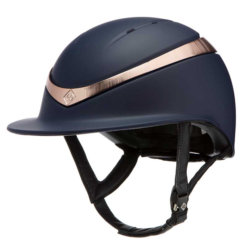 Charles Owen Halo Luxe Wide Peak Helmet - Matt Finish - Navy/Rose Gold - 6 3/4 - 55cm
