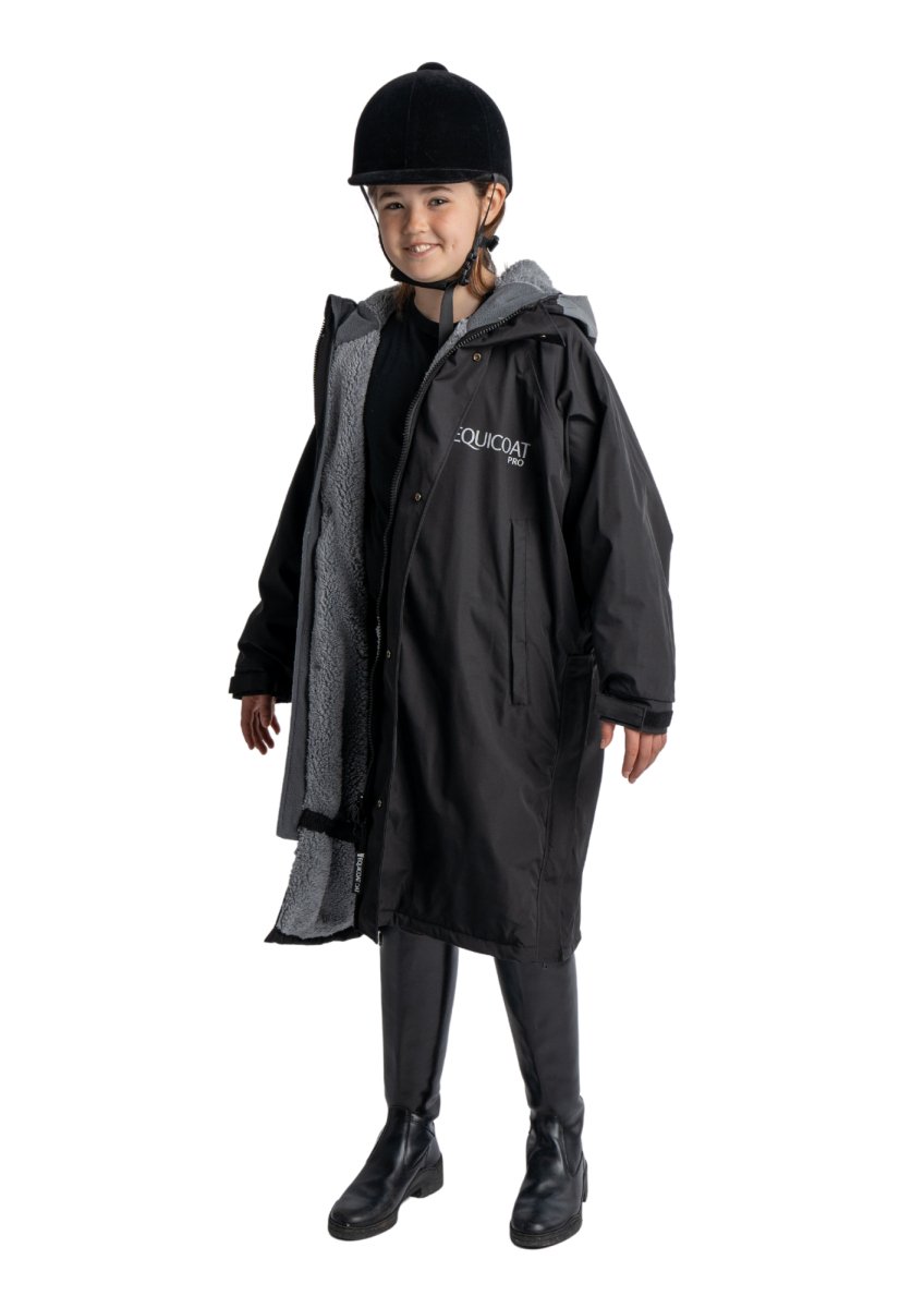 Equicoat Pro - Kids Waterproof Coat - Black - X-Small
