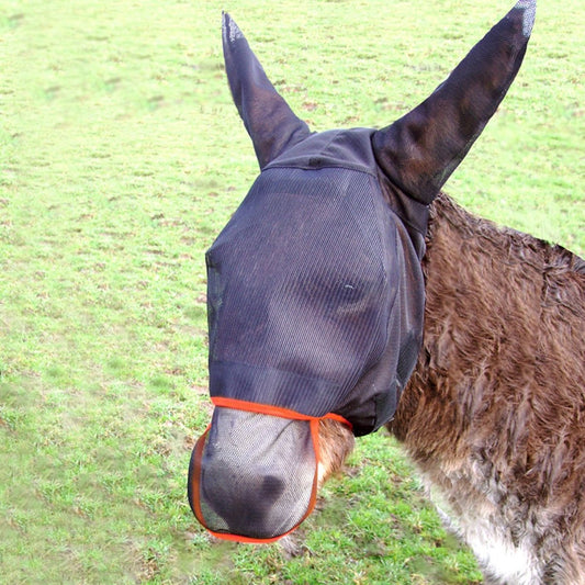 Equilibrium Field Relief Max Fly Mask Donkey - Black/Orange - Small