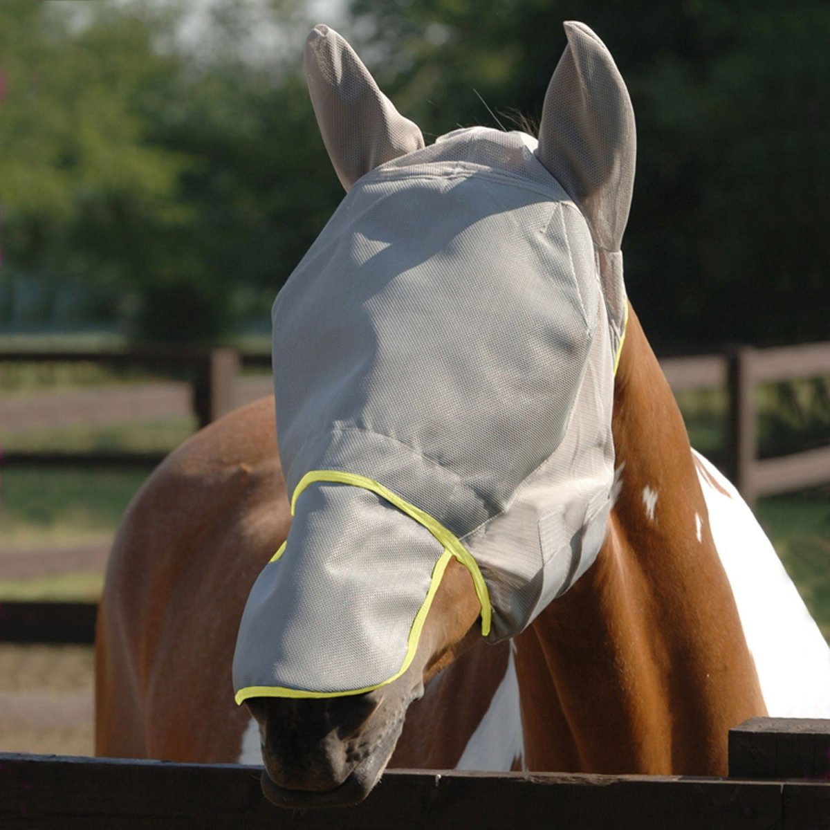 Equilibrium Field Relief Max Fly Mask - Grey/Yellow - Extra Small