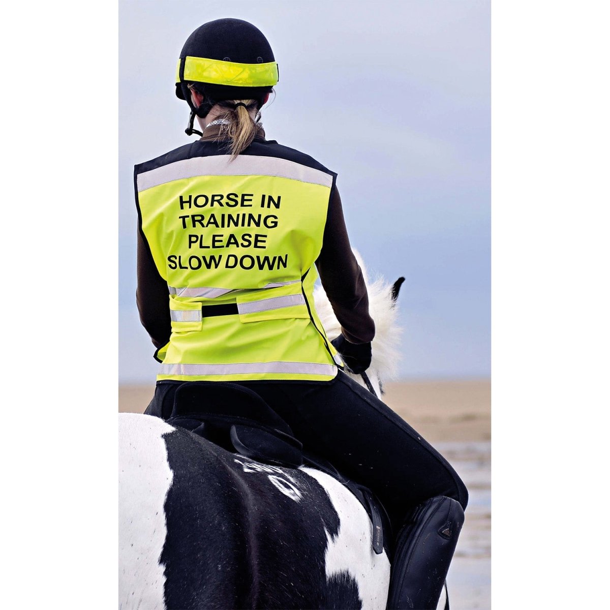 Equisafety Air Waistcoat Horse In Training Please Slow Down - Yellow - Extra Large
