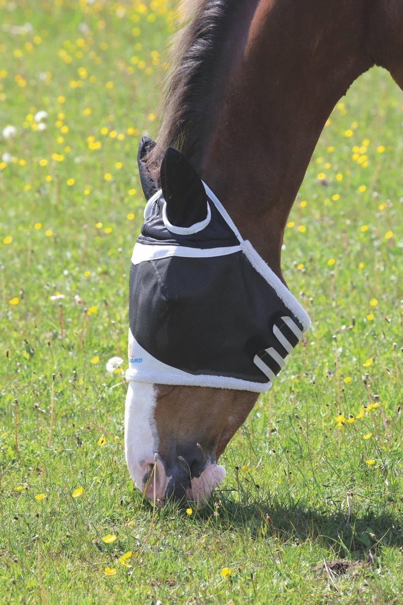 FlyGuard Pro Field Durable Fly Mask With Ears - Black - Small Pony