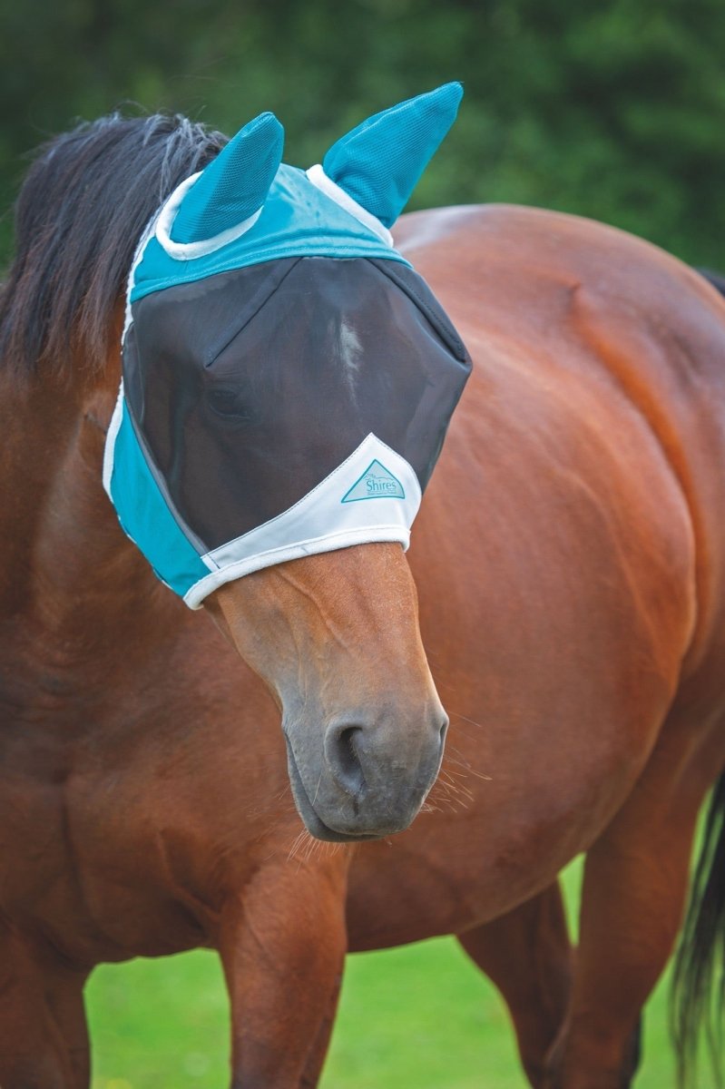 FlyGuard Pro Fine Mesh Fly Mask with Ears - Teal - Extra Small Pony