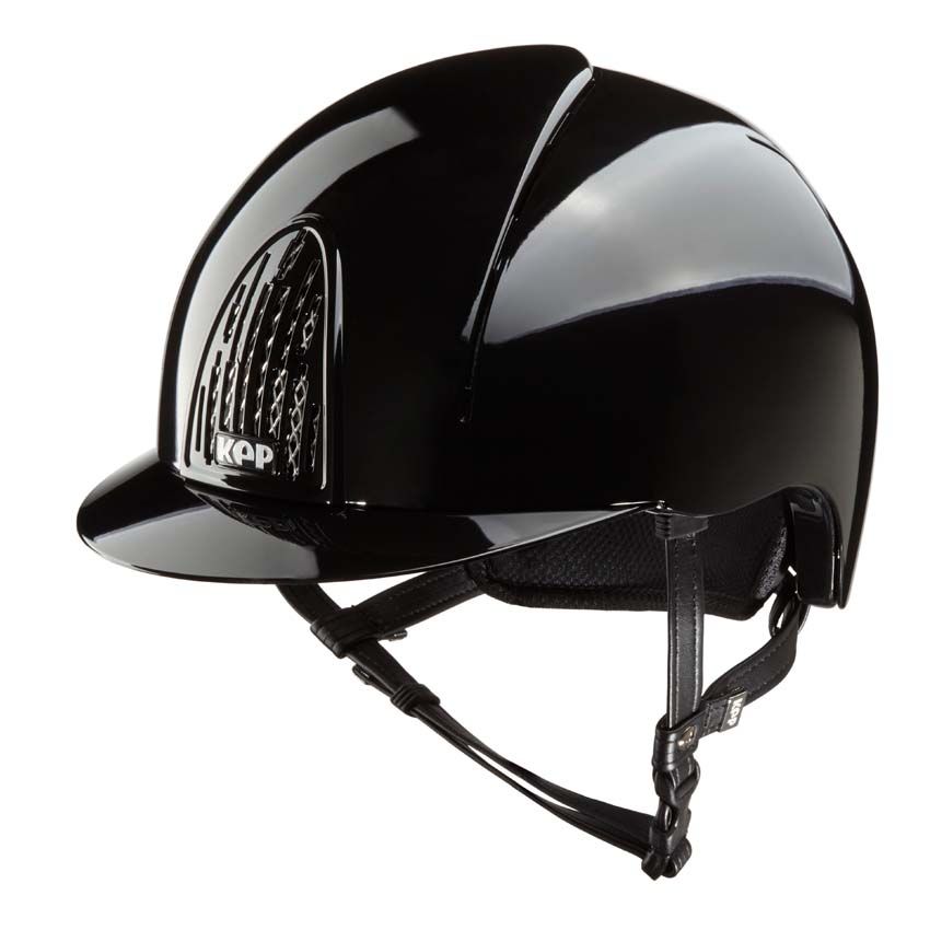 KEP Smart Riding Helmet - Polish Finish - Black - Medium (52cm-58cm)