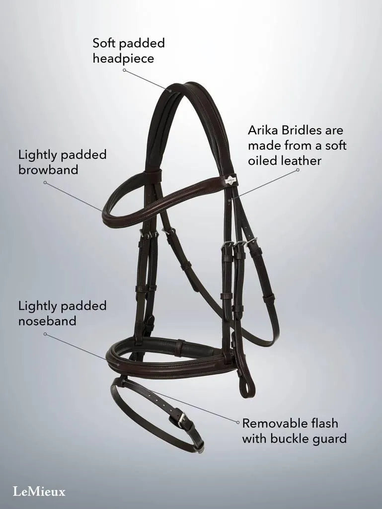 LeMieux Arika Flash Bridle - Black - Pony