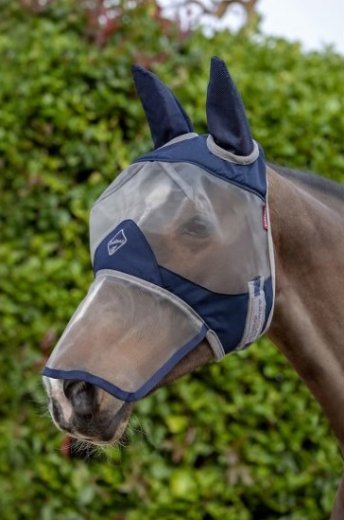 LeMieux ArmourShield Pro Full Fly Mask - With Ears & Nose - Navy - Extra Small
