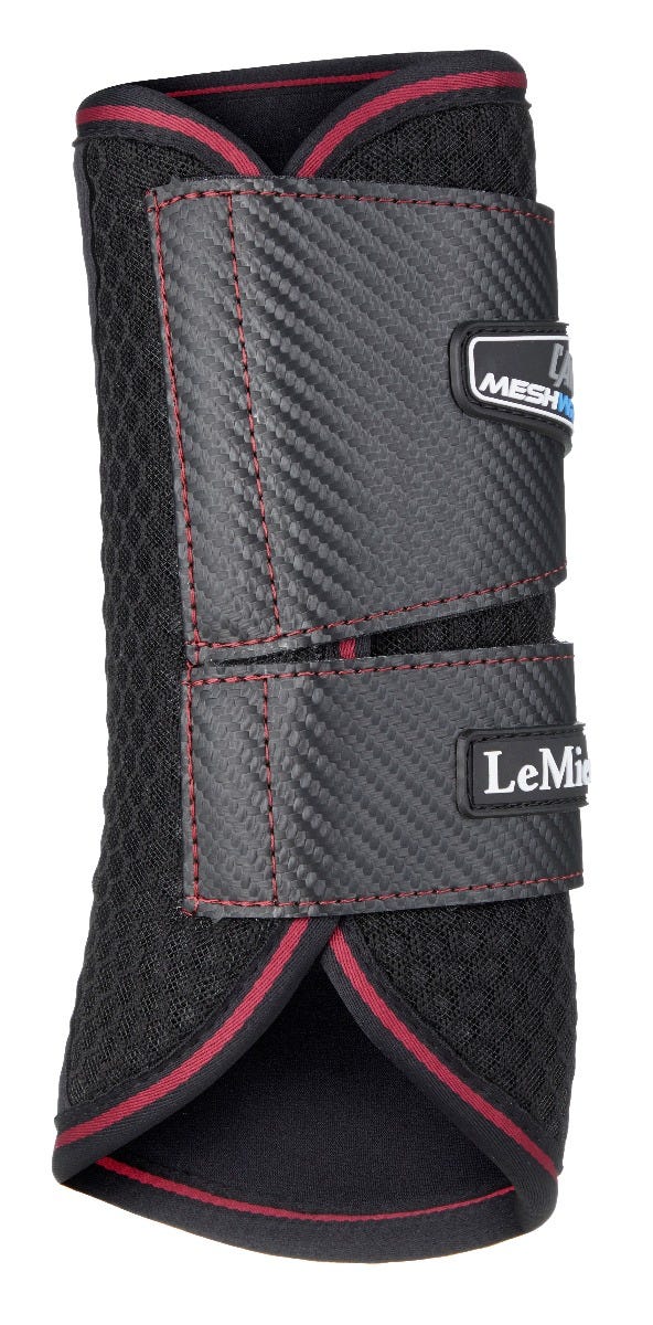 LeMieux Carbon Mesh Wrap Boots - Black/Mulberry - Small
