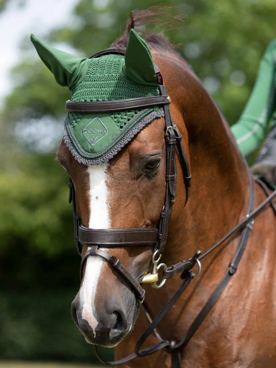 LeMieux Classic Lycra Fly Hood - Hunter Green - Large