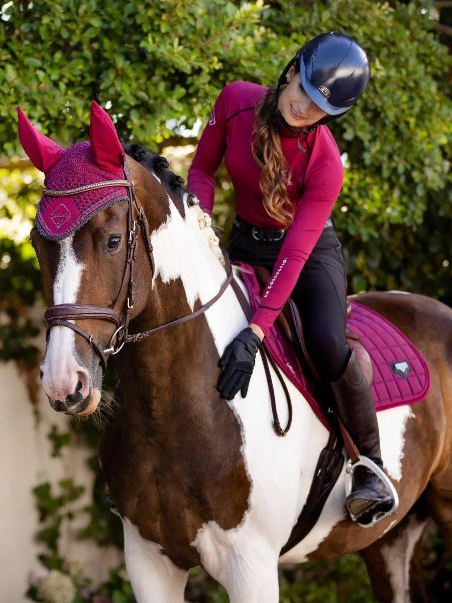LeMieux Classic Lycra Fly Hood - Mulberry - Large