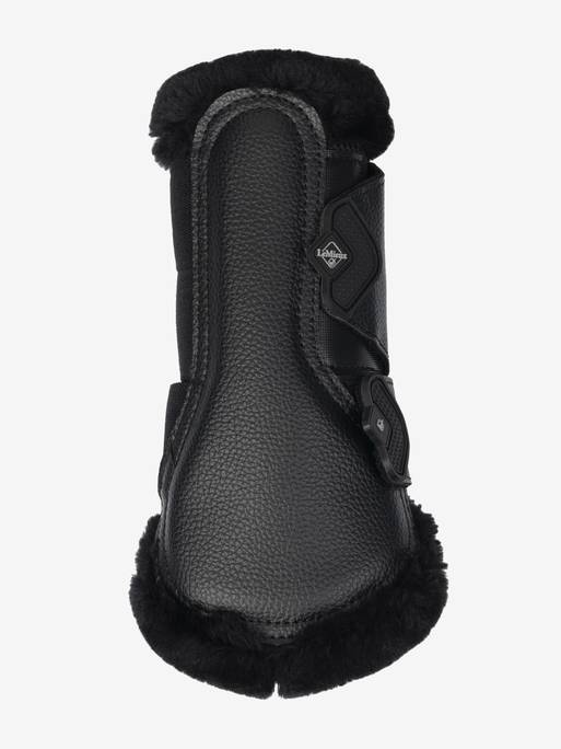 LeMieux Fleece Edge Mesh Brushing Boots - Black/Black - Medium