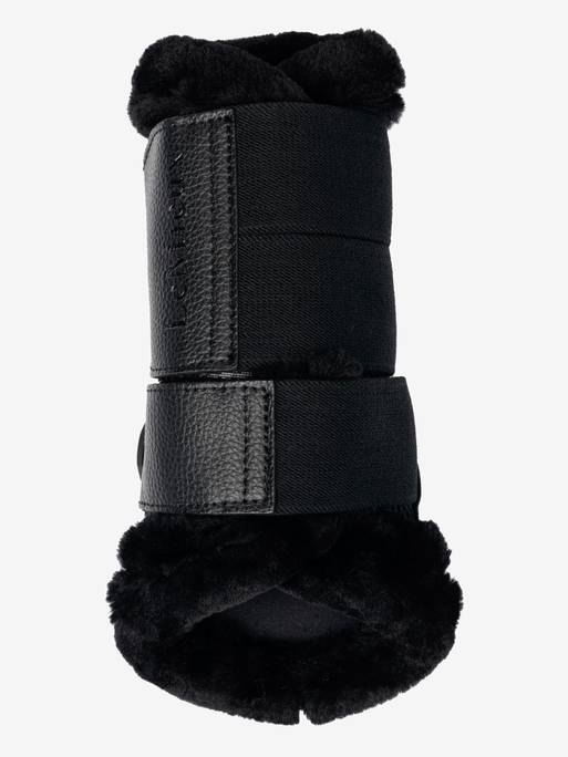 LeMieux Fleece Edge Mesh Brushing Boots - Black/Black - Medium