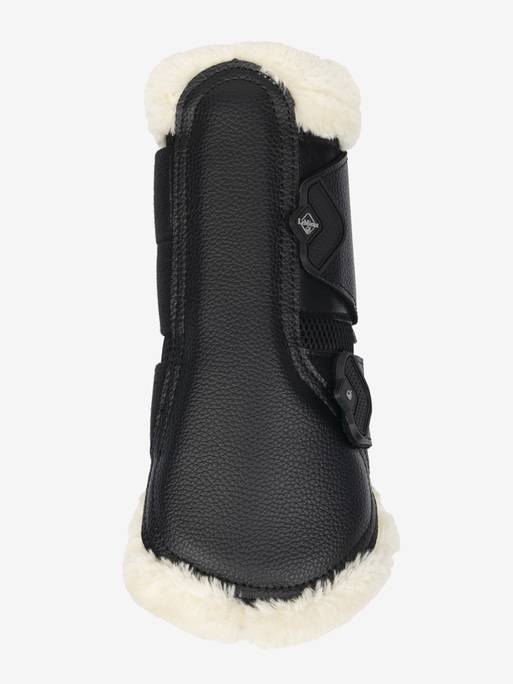 LeMieux Fleece Edge Mesh Brushing Boots - Black/Natural - Medium