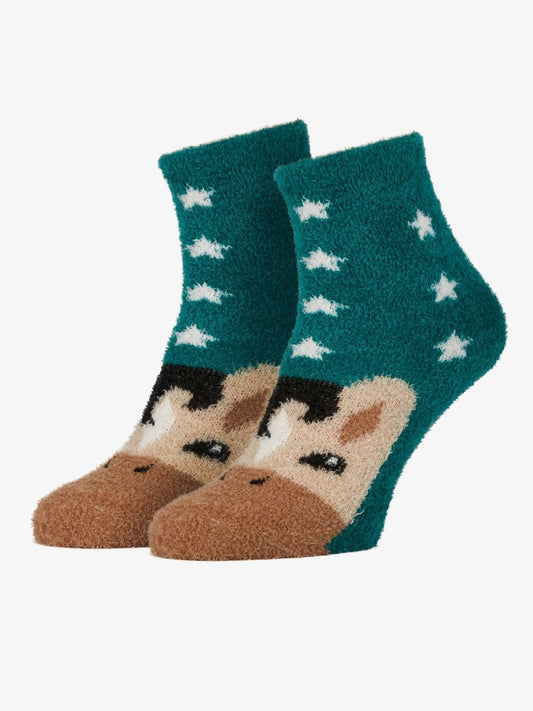 LeMieux Mini Fluffy Character Socks - Spruce - UK Child 6-8