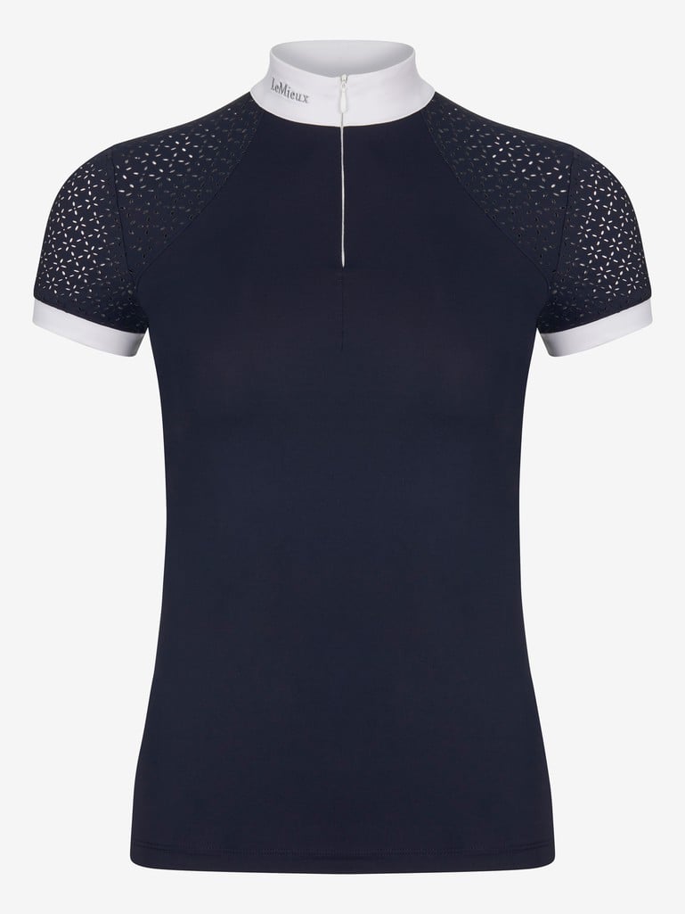 LeMieux Olivia Short Sleeve Show Shirt - Navy - Ladies 6