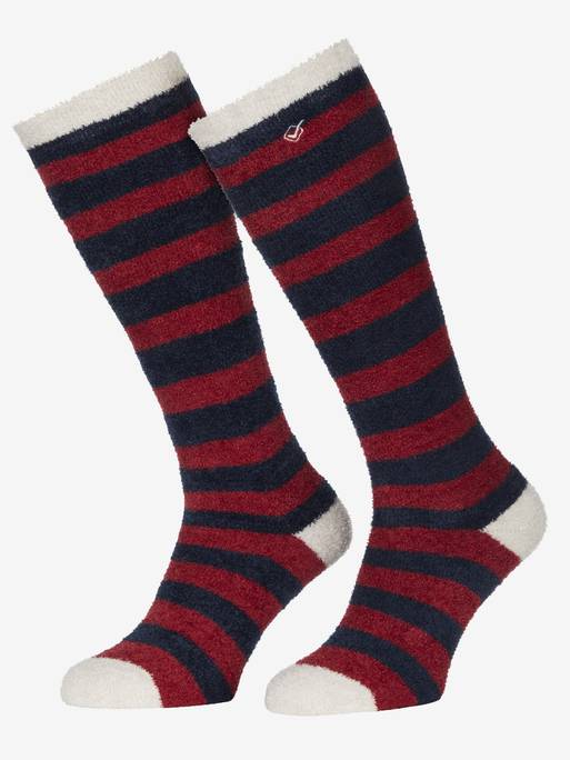 LeMieux Sophie Stripe Fluffies Winter Socks AW23 - Navy - Junior