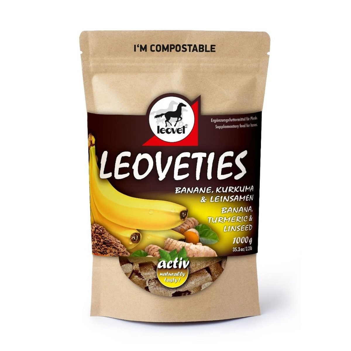 Leoveties Horse Treats - Banana, Turmeric & Linseed - 1Kg