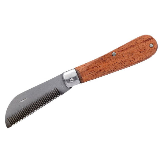 Lincon Folding Wooden Handle Thinning Knife - -